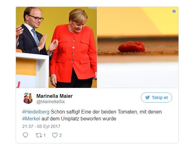 Merkel’e domatesli saldırı