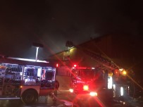 Arnavutköy'de Boya Fabrikası Yangını Havadan Görüntülendi
