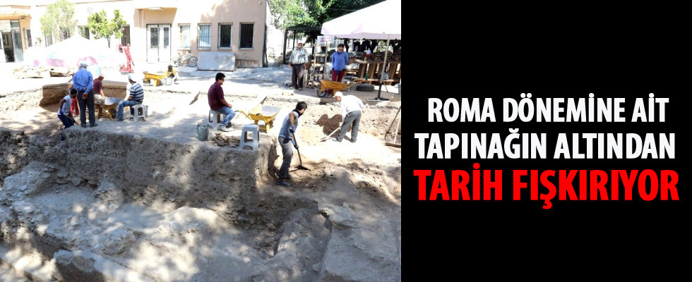 Roma dönemine ait tapınağın altından tarih fışkırıyor