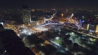 Taksim'de Yeni Yıl Coşkusu Havadan Görüntülendi