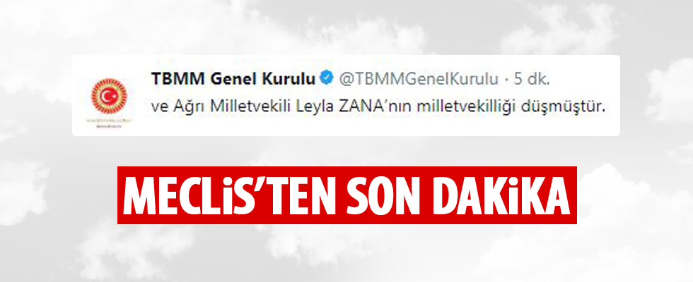 Leyla Zana'nın milletvekilliği düştü