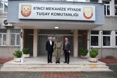 Başkan Eşkinat Yeni Garnizon Komutanı Karslı'yı Ziyaret Etti