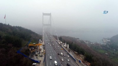 (Özel) Sis Altındaki Fatih Sultan Mehmet Köprüsü Havadan Görüntülendi