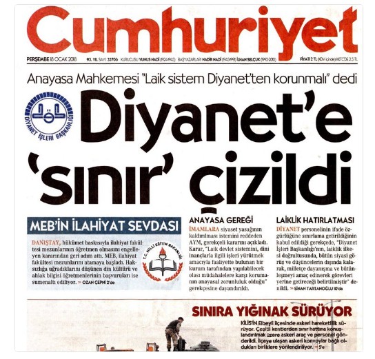 Cumhuriyet Gazetesi yine kendini aştı