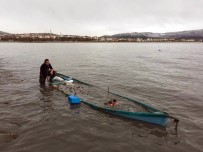 SADıKHACı - Şiddetli Fırtına, Göl Kıyısındaki Balıkçı Teknesini Batırdı