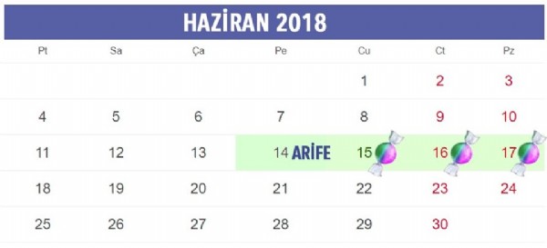 2018'de kaç gün resmi tatil var?