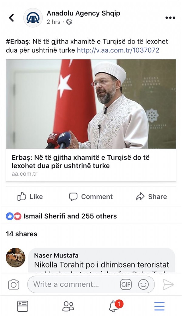Balkan halkından TSK'ya dua