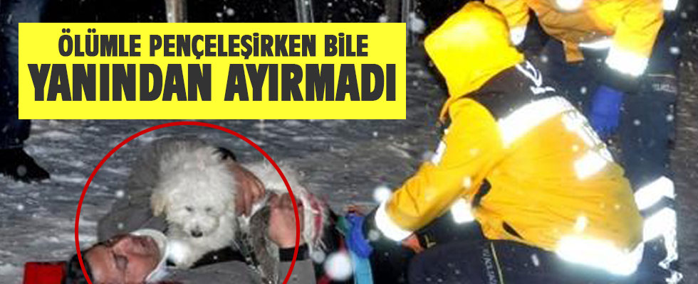 Kazada yaralanan vatandaş köpeğini yanından ayırmadı