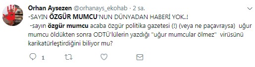 Uğur Mumcu'nun oğlu Özgür Mumcu'ya büyük tepki