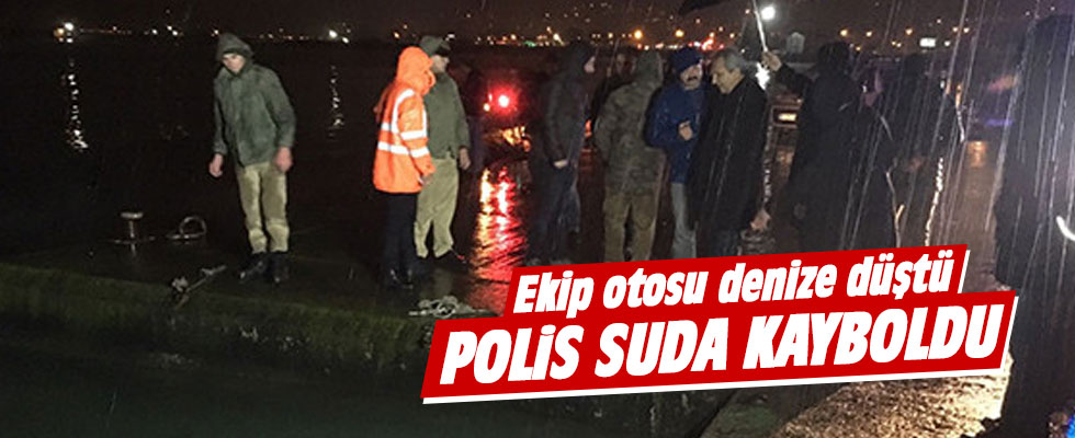 Polis otosu denize düştü: 1 polis kayıp, 1 polis yaralı!