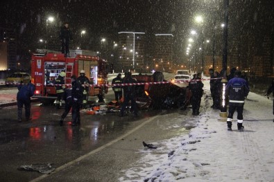 Sivas'ta Otomobil Takla Attı Açıklaması 1 Ölü, 1 Yaralı