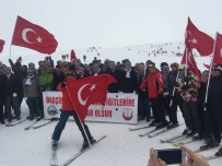 Türk Bayrakları Ve Afrin Pankartı İle Kayak Haberi