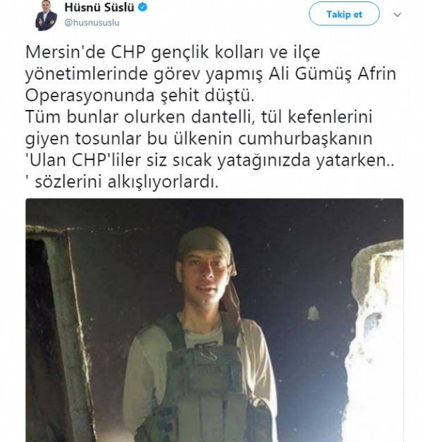 CHP'li Süslü, şehitler üzerinden siyaset yaptı