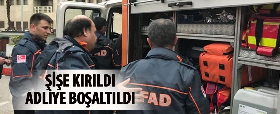 Bursa Adliyesi'nde kimyasal madde şişesi patladı