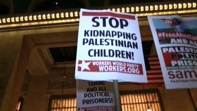 New York'ta 'Filistinli Cesur Kız' Temimi'ye Destek Gösterisi