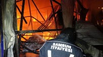 KİRAZLIK MAHALLESİ - Samsun'da Mobilya Mağazasının Deposu Alev Alev Yanıyor