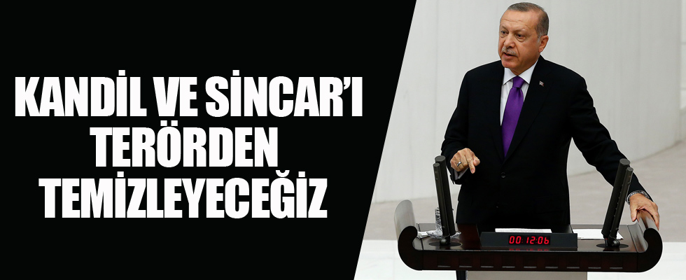 Erdoğan: Kandil ve Sincar'ı terörden temizleyeceğiz