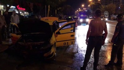 Adana'da Ticari Taksi Yandı