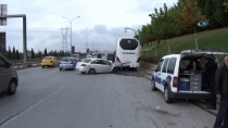 YUSUF YıLDıZ - Servis Otobüsüne Arkadan Çarpan Otomobilin Sürücüsü Ağır Yaralandı