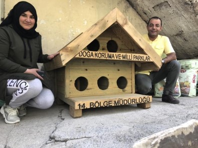 Hakkari'de Kedi-Köpekler İçin Kulübeler Yapıldı