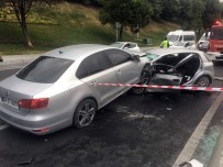 RAUF ORBAY - (Özel) Kontrolden Çıkan Araç Karşı Şeritten Gelen Araca Ok Gibi Saplandı