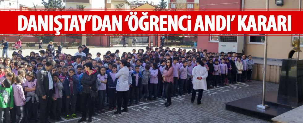 Danıştaydan 'Öğrenci Andı' kararı