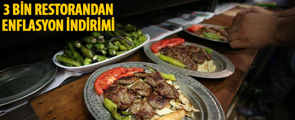 3 bin restorandan enflasyona karşı indirim