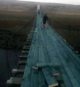 Akyaka'daki Asma Köprü Tadilata Alındı
