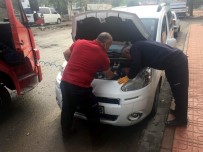 Siirt'te Araç Motoruna Sıkışan Kedi Kurtarıldı
