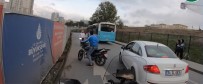 (Özel) İstanbul'da Otobüs Şoförünün Kendisine Çarpan Motosikletli Gence Şefkati Kamerada