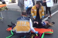 TAKSIM - Taksim'de Kadın Turiste Taksi Çarptı