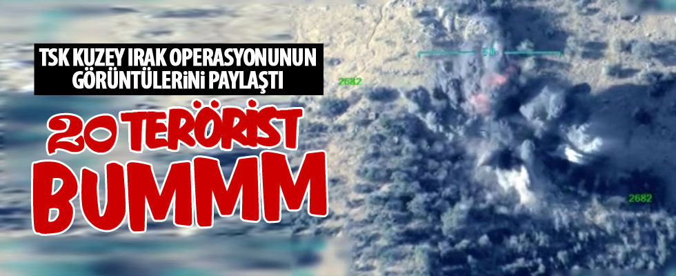 20 teröristin öldürüldüğü görüntüler