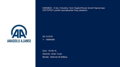 Karabük Merkezli FETÖ/PDY Operasyonu