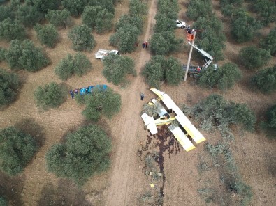 Düşen Uçağın Enkazı Drone İle Havadan Görüntülendi