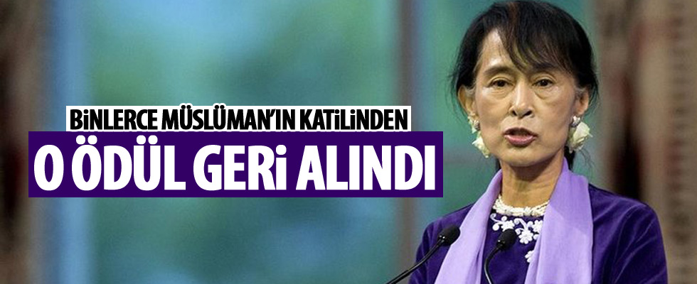 Suu Çii'ye verilen ödül geri alındı