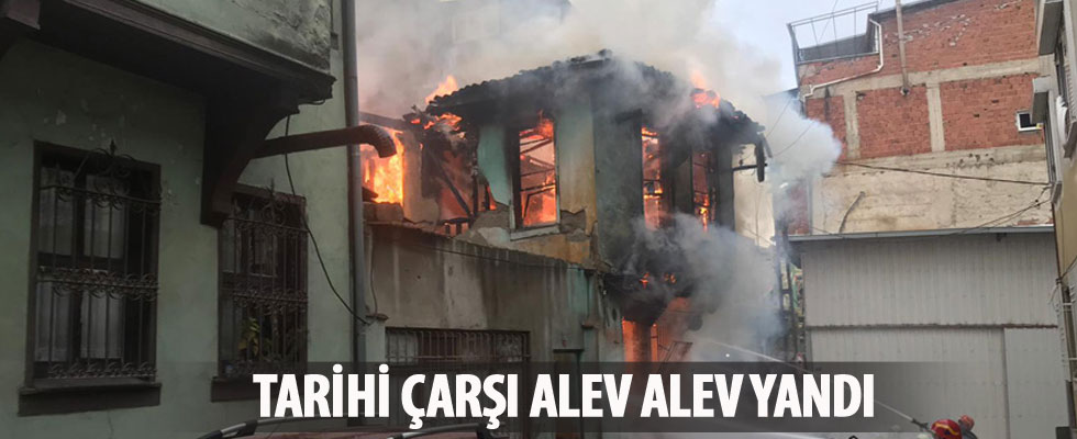 Bursa'da Tarihi Kayhan Çarşısı'nda yangın