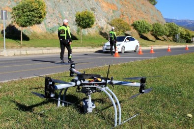 Trafikte Drone'lu Denetimleri Sürüyor