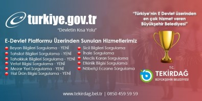 E-Devlet Entegrasyonunda Tekirdağ 1'İnci