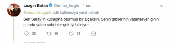 Lezgin Botan'dan alçak tweet!