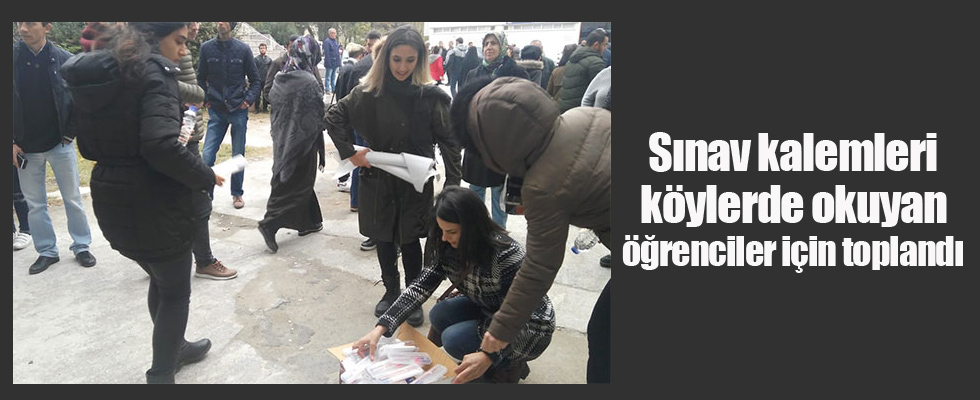 Sınav kalemleri köylerde okuyan öğrenciler için toplandı