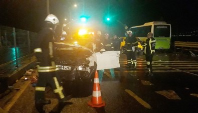 Kontrolden Çıkan Otomobil Halk Otobüsü İle Çarpıştı Açıklaması 1 Ölü, 4 Yaralı