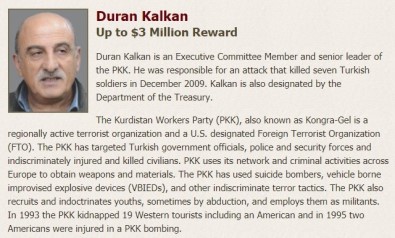 ABD, Üst Düzey 3 PKK'lı Terörist İçin 12 Milyon Dolar Ödül Koydu