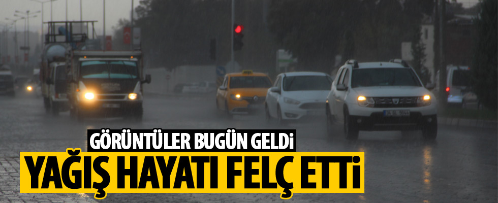 Sağanak yağış sürücülere zor anlar yaşattı