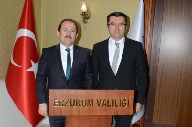 Vali Pehlivan, Erzurum Valisi Memiş'i Ziyaret Etti