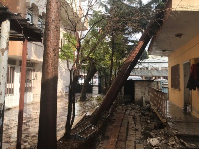 Rüzgar Ağaç Ve Duvarı Yıktı