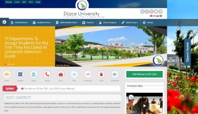 Düzce Üniversitesi İnternet Sayfası 4 Dilde Hizmet Sunuyor
