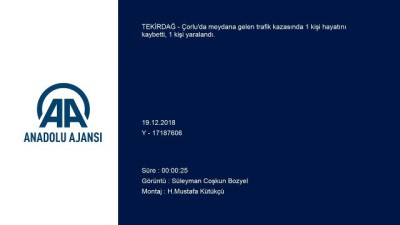 Çorlu'da Trafik Kazası Açıklaması 1 Ölü, 1 Yaralı