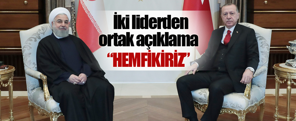 Cumhurbaşkanı Erdoğan ve Ruhani'den ortak açıklama