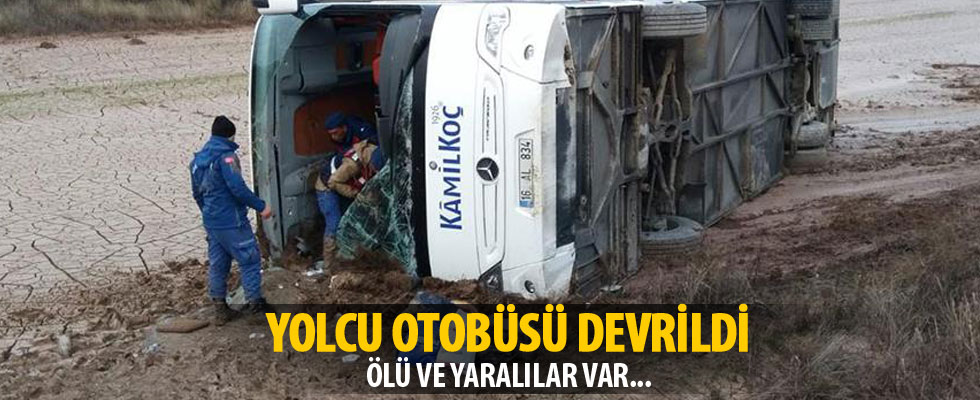 Yozgat'ta yolcu otobüsü devrildi: 1 ölü, 20 yaralı