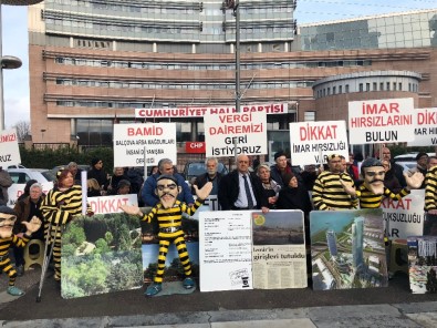 Arsa Mağdurlarından CHP Önünde 'Dalton Kardeşler' Eylemi